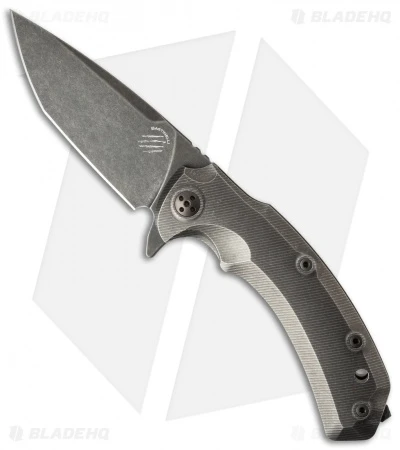 Bastinelli Safe Frame Lock Flipper Knife Titanium (3.6" Black SW)
