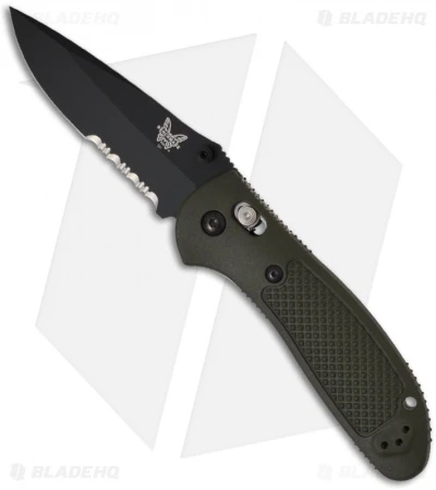 Benchmade Griptilian AXIS Lock Knife Olive Drab (3.45" Black Serr) 551SBKOD
