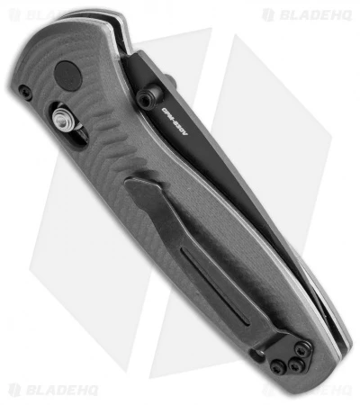 Benchmade Mini Barrage AXIS-Assist Knife Gray G-10 (2.91" Black Serr) 585SBK-2 - Image 2