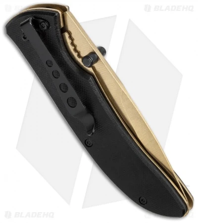 Boker Magnum Black Gold Spring Assisted Knife (3.25" Gold) 01RY111 - Image 2