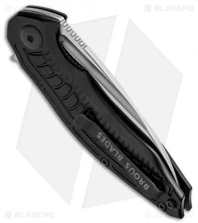 Brous Blades Bionic Flipper Knife Gray Aluminum (3" Satin Plain) - Image 2