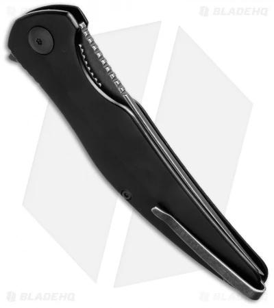 Brous Blades Sniper Flipper Liner Lock Knife Black Aluminum (3.75" Acid SW) - Image 3