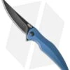 Brous Blades Sniper Flipper Liner Lock Knife Blue Aluminum (3.75" Acid SW)