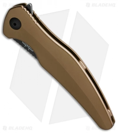 Brous Blades Sniper Flipper Liner Lock Knife Brown Aluminum (3.75" Acid SW) - Image 2