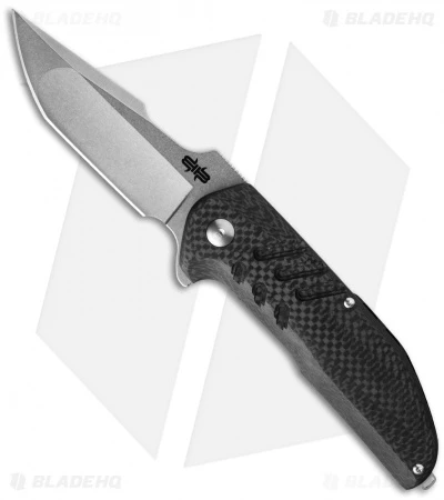 Brous Blades Turpin Strife Flipper Knife Carbon Fiber (3.75" Stonewash)