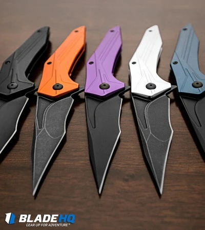 Brous Blades Tyrant Liner Lock Flipper Knife Orange (4" Acid Stonewash) - Image 4