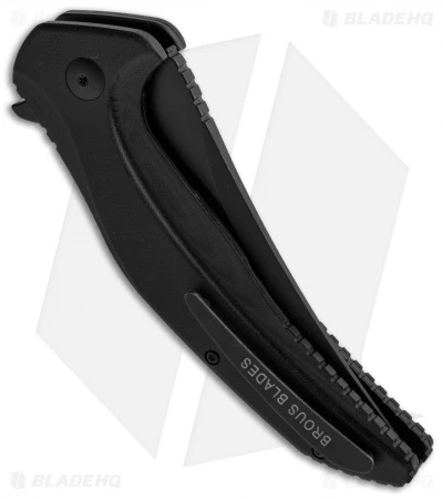 Brous Blades Vendetta Flipper Liner Lock Knife Black G-10 (4" Blackout) - Image 3