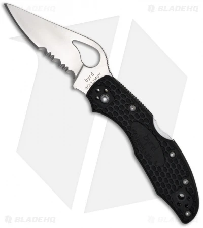 Byrd Meadowlark 2 Lockback Knife Black FRN (2.94" Satin Serr) BY04PSBK2