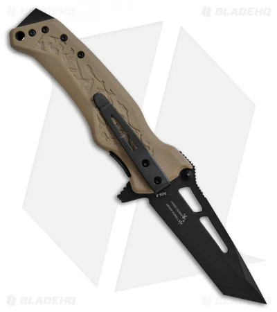 Camillus Canyon GB 8 Spring Assisted Knife Tan GRN - (3.25" Black) - Image 2