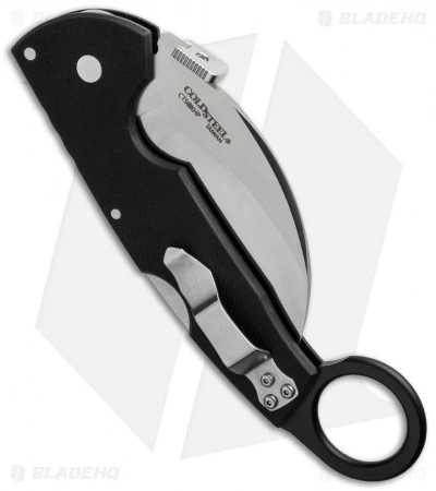 Cold Steel Tiger Claw Karambit Lockback Knife (3.25" Satin Full Serr) 22KFS - Image 2