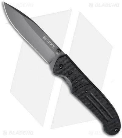 CRKT Ignitor T Spring Assisted Knife W/ Black G10 (3.38" Gray Plain) 6860