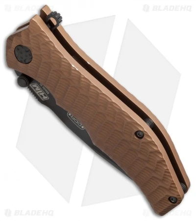 HTM Darrel Ralph Gun Hammer Bowie Spring Assisted Knife Copper (3.5" Black) - Image 2