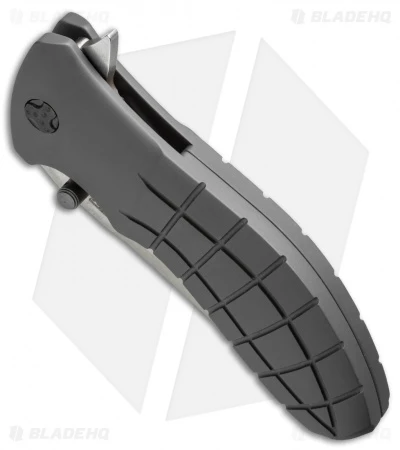 HTM Kirby Lambert Snap Tanto Spring Assisted Knife Gray (3.5" Stonewash) - Image 2