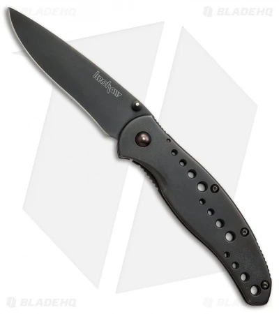 Kershaw Vapor II Frame Lock Knife Black SS (3.5" Black Plain)