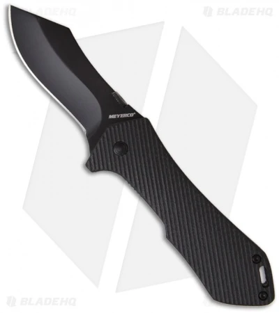 Meyerco Maxx-Q Mini Knife Tactical Spring Assisted Opener (2.9" Black Plain)