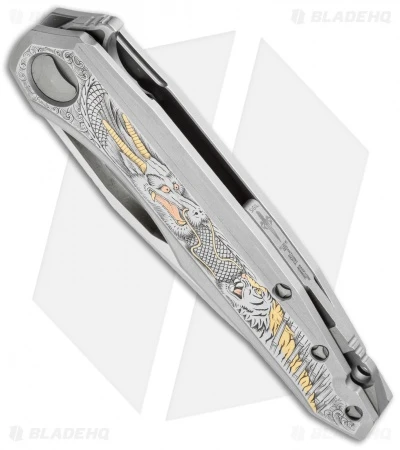 Marfione Custom Sigil Flipper Knife Dragon/Tiger Motif SS (Mirror Polish) 2015 - Image 2