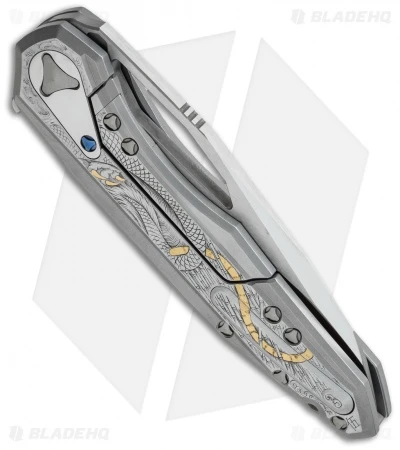 Marfione Custom Sigil Flipper Knife Dragon/Tiger Motif SS (Mirror Polish) 2015 - Image 3
