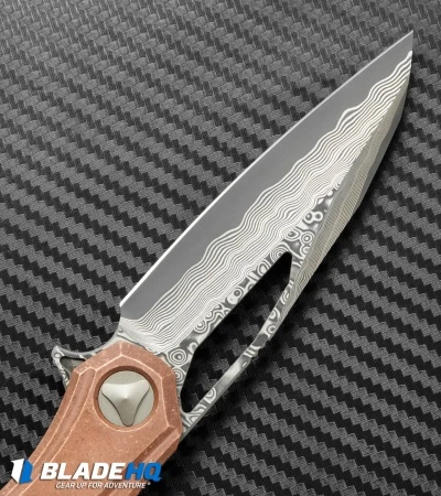 Marfione Custom Knives Sigil Flipper Knife Copper (Cowry-X/Damascus) - Image 5