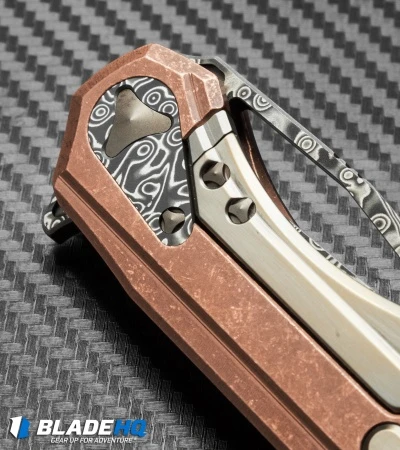 Marfione Custom Knives Sigil Flipper Knife Copper (Cowry-X/Damascus) - Image 4