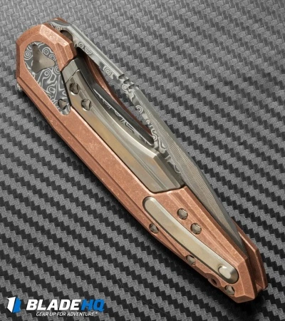 Marfione Custom Knives Sigil Flipper Knife Copper (Cowry-X/Damascus) - Image 2