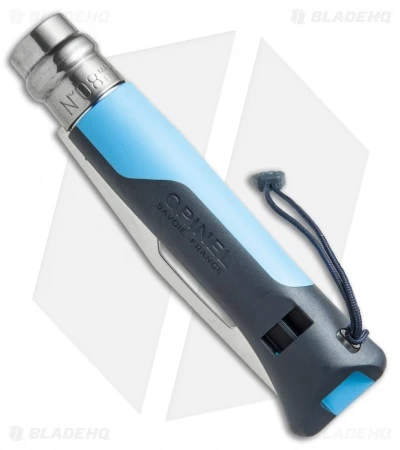 Opinel Knives No. 8 Outdoor Stainless Steel Knife Blue (3.25" Serr) - Image 3