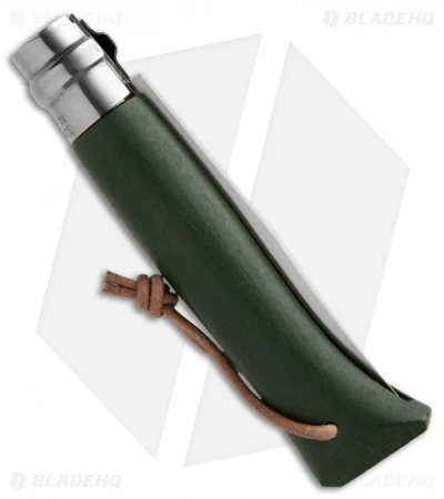 Opinel No 8 Trekking Stainless Steel Folding Knife Green Oak (3.25" Satin) - Image 2