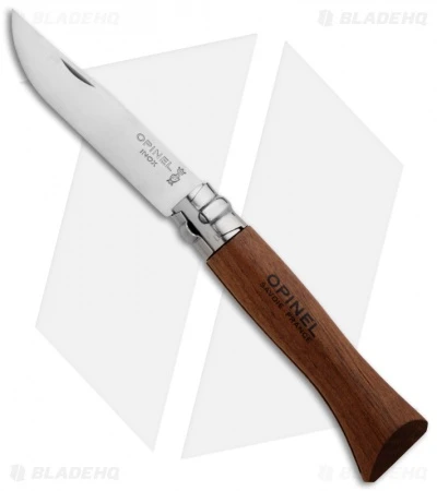 Opinel Knives No. 6 Stainless Steel Knife Walnut (2.9" Satin) #6 SS