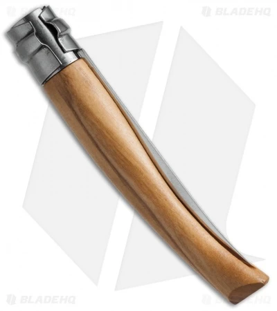 Opinel Knives No 8 Slim Stainless Steel Folding Knife Olive Wood (3.12" Satin) # - Image 2