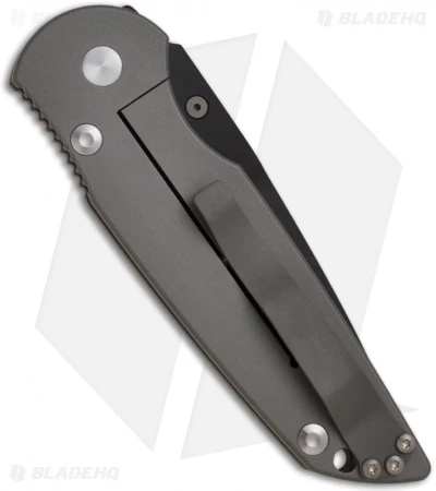 Pro-Tech TR-3 Integrity Frame Lock Knife Titanium (3.5" Black Serr) 7704 - Image 2