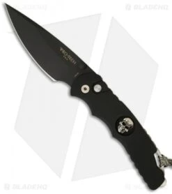 Protech TR-4 Tactical Response Skull Edition Manual Knife (4" Black) TR-4.80