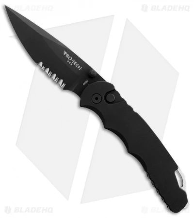 Pro-Tech TR-4 Tactical Response Button Lock Manual Knife (4" Black Serr)