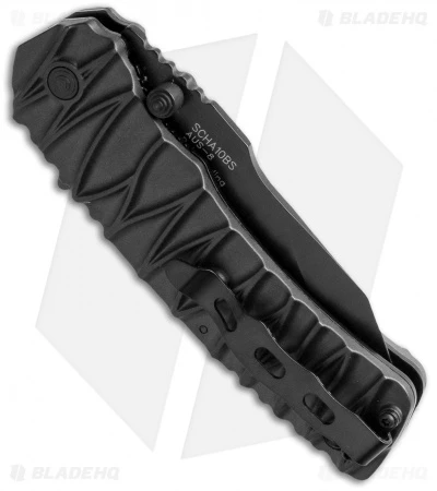 Schrade Dual-Action Manual/Assisted Opening Knife (3.5" Black Serr) SCHA10BS - Image 2