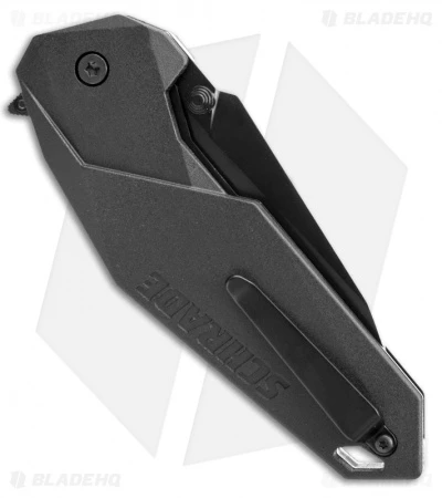 Schrade SCHA5B Clip Point Spring Assisted Knife (3.375" Black Plain) - Image 2