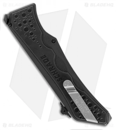 Schrade Drop Point OTF Spring Assisted Knife (3.5" Black Serr) SCHOTF7BS - Image 2