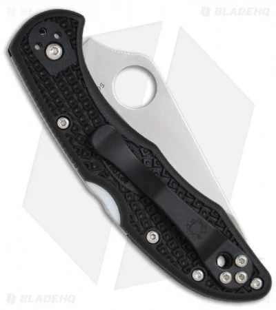 Spyderco Delica 4 Knife Black FRN Folder (2.88" Satin) C11PBK - Image 2