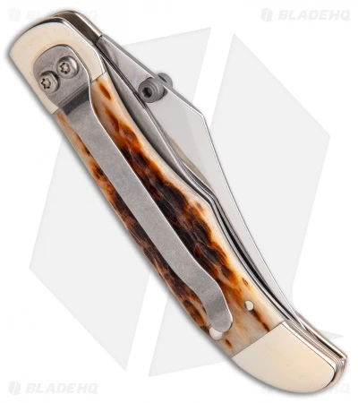 Case Kickstart Mid-Folding Hunter Assisted Knife Jigged Amber Bone (61265AC SS) - Image 2