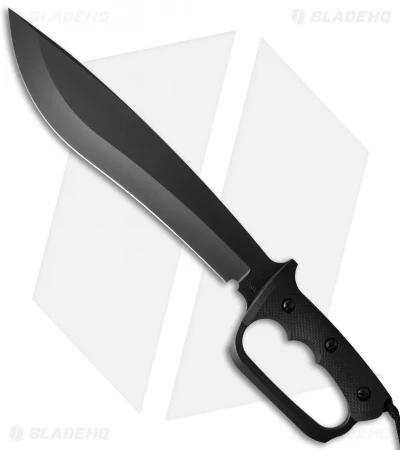 Treeman Knives Combat Machete Black Ops Fixed Blade Knife Black G-10 (12" Black)