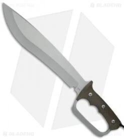 Treeman Knives Combat Machete D-Guard Knife Micarta (12" Mag Silver)