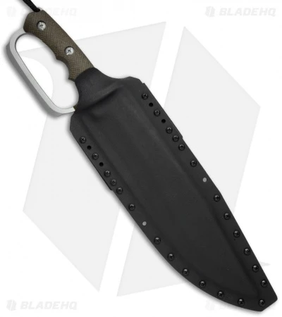 Treeman Knives Combat Machete D-Guard Knife Micarta (12" Mag Silver) - Image 2