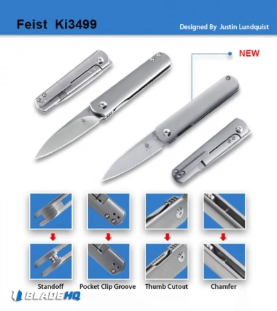 Kizer Lundquist Feist Front Flipper Knife Green Micarta (2.8" Stonewash) - Image 5